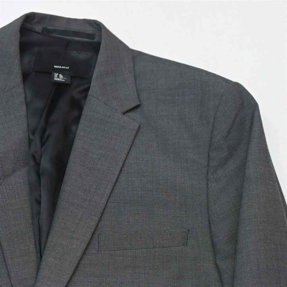 H&M 36R 30x32 Gray Stretch Regular Fit Mens Jacket Pants Suit